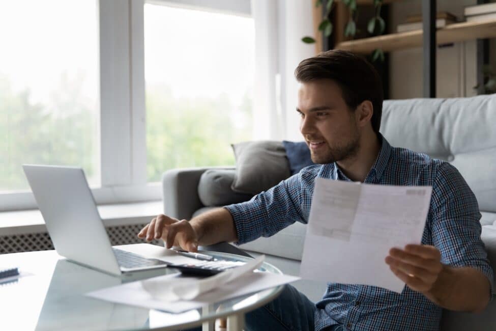 Man reporting his personal loan on his taxes